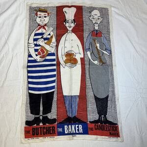 Ulster Pure Linen Tapestry, Towel, The Butcher The Baker The Candlestick Maker